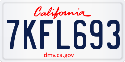 CA license plate 7KFL693