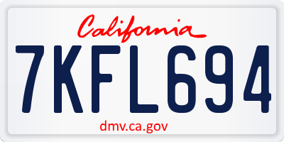 CA license plate 7KFL694
