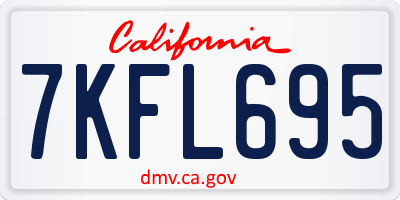 CA license plate 7KFL695