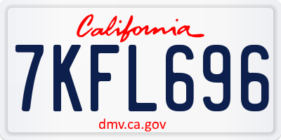 CA license plate 7KFL696