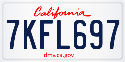 CA license plate 7KFL697
