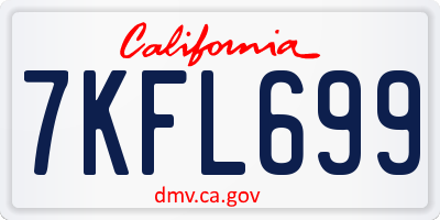 CA license plate 7KFL699