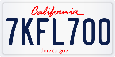 CA license plate 7KFL700