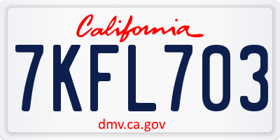 CA license plate 7KFL703