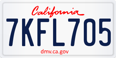 CA license plate 7KFL705