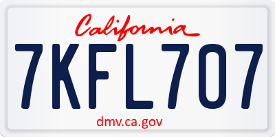 CA license plate 7KFL707