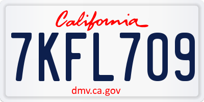 CA license plate 7KFL709