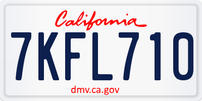 CA license plate 7KFL710
