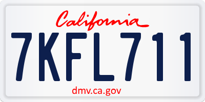 CA license plate 7KFL711