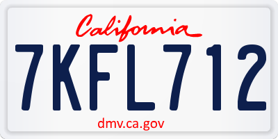 CA license plate 7KFL712