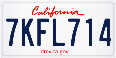 CA license plate 7KFL714