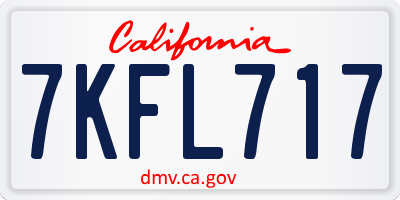 CA license plate 7KFL717