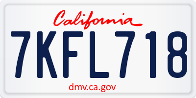 CA license plate 7KFL718