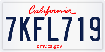 CA license plate 7KFL719