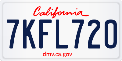 CA license plate 7KFL720