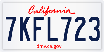 CA license plate 7KFL723