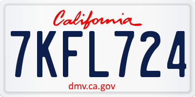 CA license plate 7KFL724