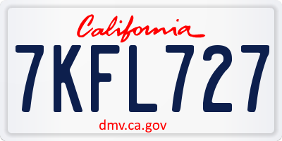 CA license plate 7KFL727