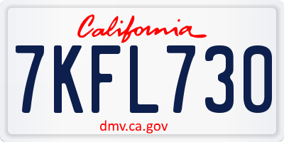 CA license plate 7KFL730