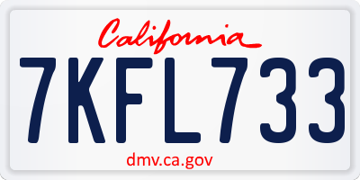 CA license plate 7KFL733