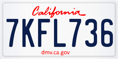 CA license plate 7KFL736