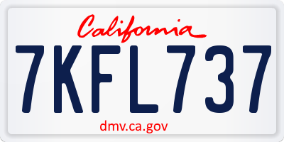 CA license plate 7KFL737