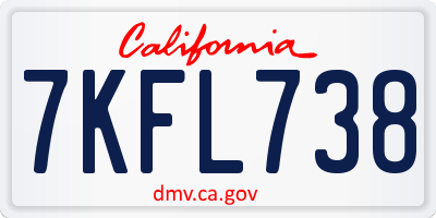CA license plate 7KFL738