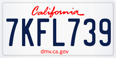 CA license plate 7KFL739