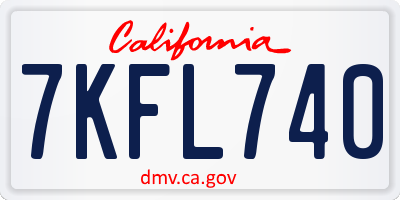CA license plate 7KFL740