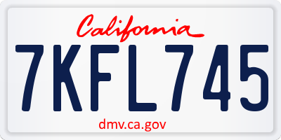 CA license plate 7KFL745
