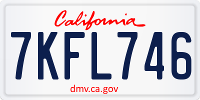 CA license plate 7KFL746
