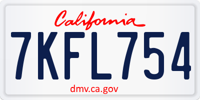 CA license plate 7KFL754