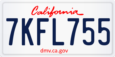 CA license plate 7KFL755