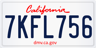 CA license plate 7KFL756