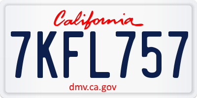 CA license plate 7KFL757