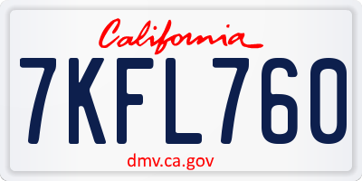 CA license plate 7KFL760
