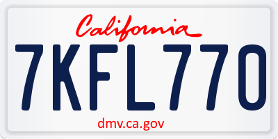 CA license plate 7KFL770