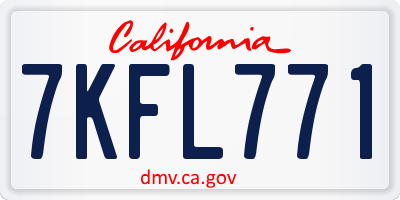 CA license plate 7KFL771