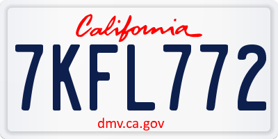 CA license plate 7KFL772