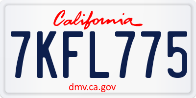 CA license plate 7KFL775