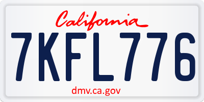 CA license plate 7KFL776