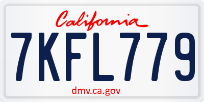 CA license plate 7KFL779