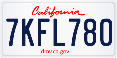 CA license plate 7KFL780