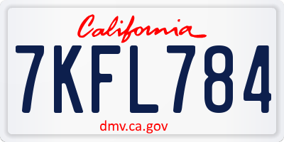CA license plate 7KFL784