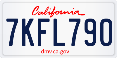 CA license plate 7KFL790