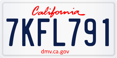 CA license plate 7KFL791