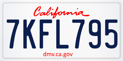 CA license plate 7KFL795