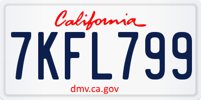CA license plate 7KFL799