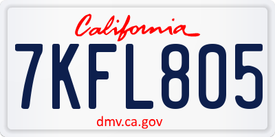 CA license plate 7KFL805