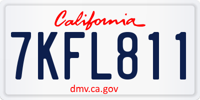 CA license plate 7KFL811